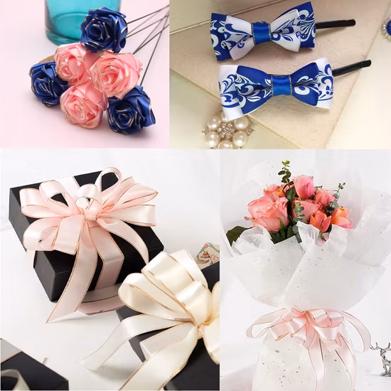 Рождественские подарки Упаковка из шелковой ткани Атласная лента для завивки ремесел